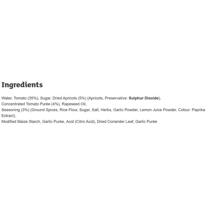 Alfez - Apricot & Coriander Sauce, 450g - back