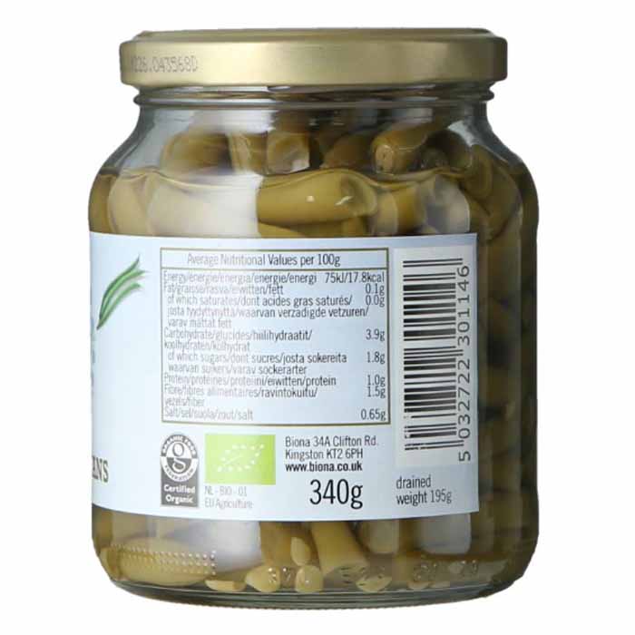 Biona - French Beans Glass Organic, 340g - Back