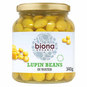 Biona - Organic Lupin Beans in a Glass Jar, 340g | Multiple Pack Sizes