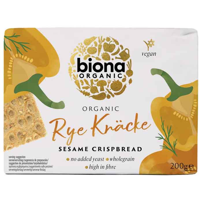 Biona - Organic Rye Knacke Crispbread - Sesame, 200g