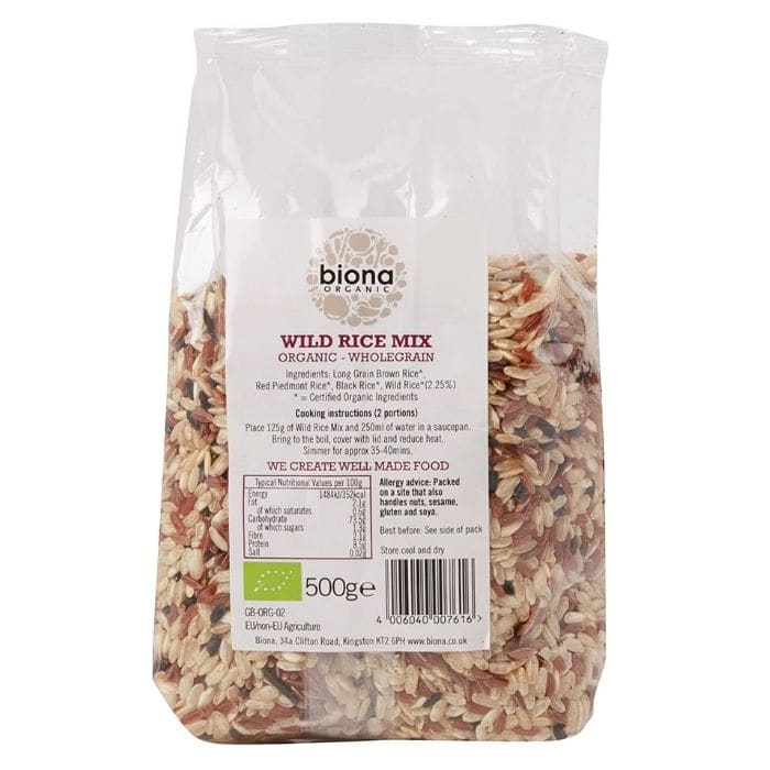 Biona - Organic Wild Rice Mix, 500g - back