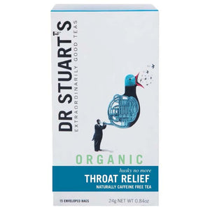 Dr Stuarts - Organic Throat Relief Tea Bags, 15 Sachets | Pack of 4