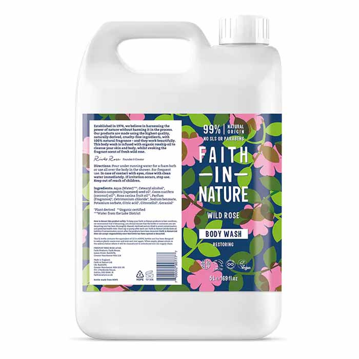 Faith In Nature - Body Wash - Wild Rose Body Wash, 5l