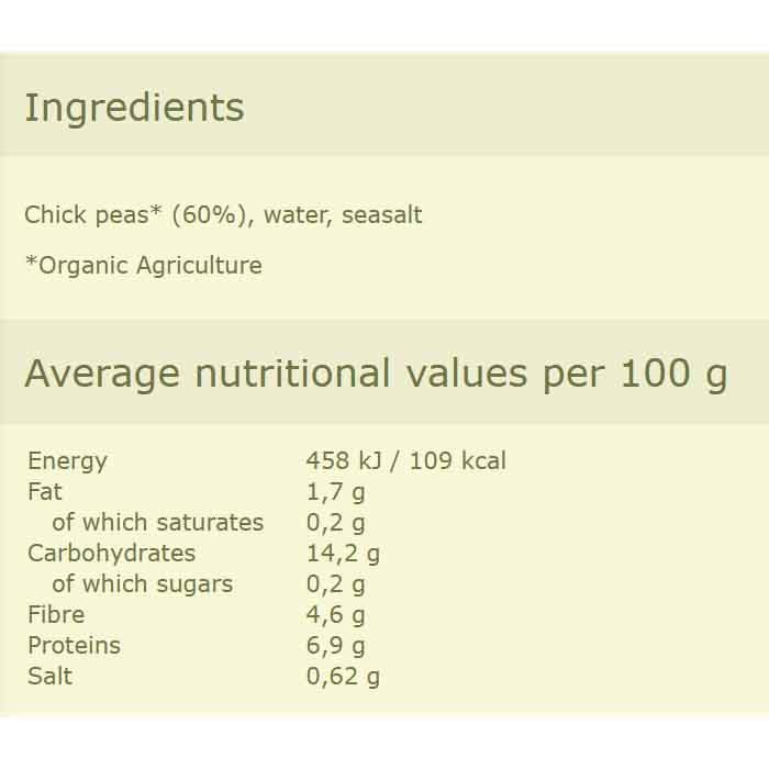 La Bio Idea - Organic Chickpeas, 400g - back