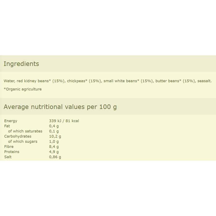 La Bio Idea - Organic Mixed Beans, 400g - back