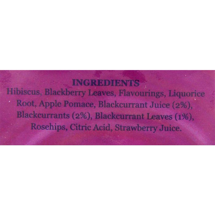 London Fruit & Herb Co - Blackcurrant Bracer Fruit Tea, 20 Bags - back