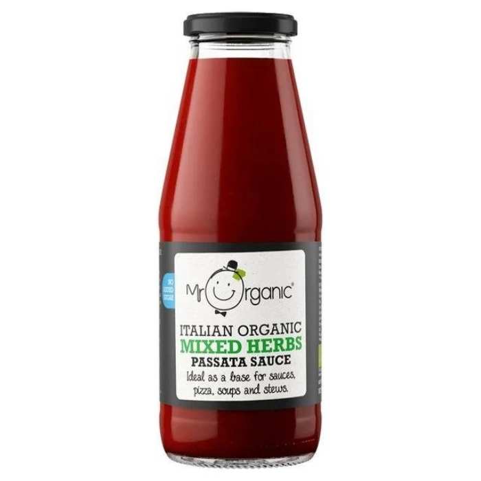 Mr Organic - Passata Sauce Mixed Herbs, 400g - front