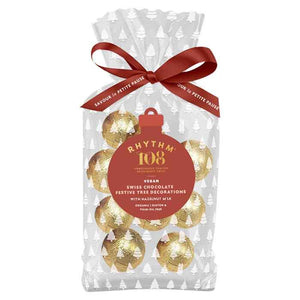Rhythm 108 - Organic Swiss Chocolate Festive Tree Decorations, 135g | Pack of 8