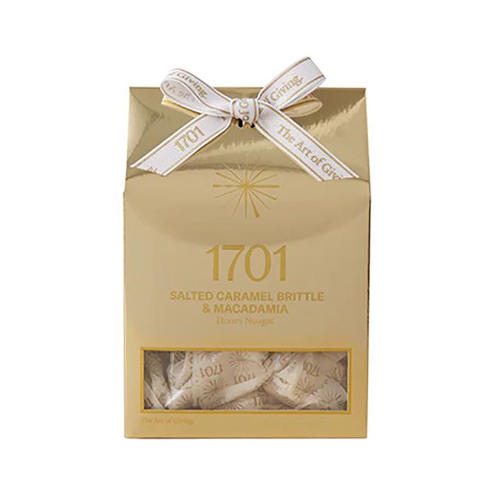 1701 - Salted Caramel Brittle & Macadamia Honey Nougat Box 160g  Pack of 10