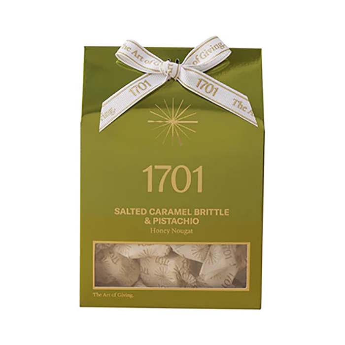 1701 - Salted Caramel Brittle & Pistachio Honey Nougat Box , 160g  Pack of 10