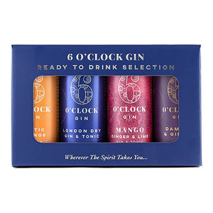 6 O'Clock Gin - Ready to Drink Giftset, 4 x 250ml - Pack of 6