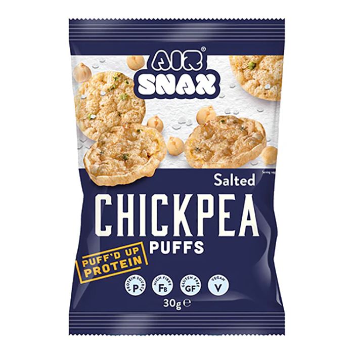 Airsnax - Salted Puffed Chickpea Snack, 30g - Pack of 12