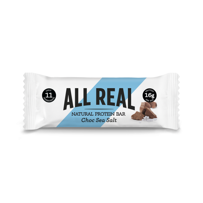 All Real - Choc Sea Salt Protein Bar, 50g  Pack of 12