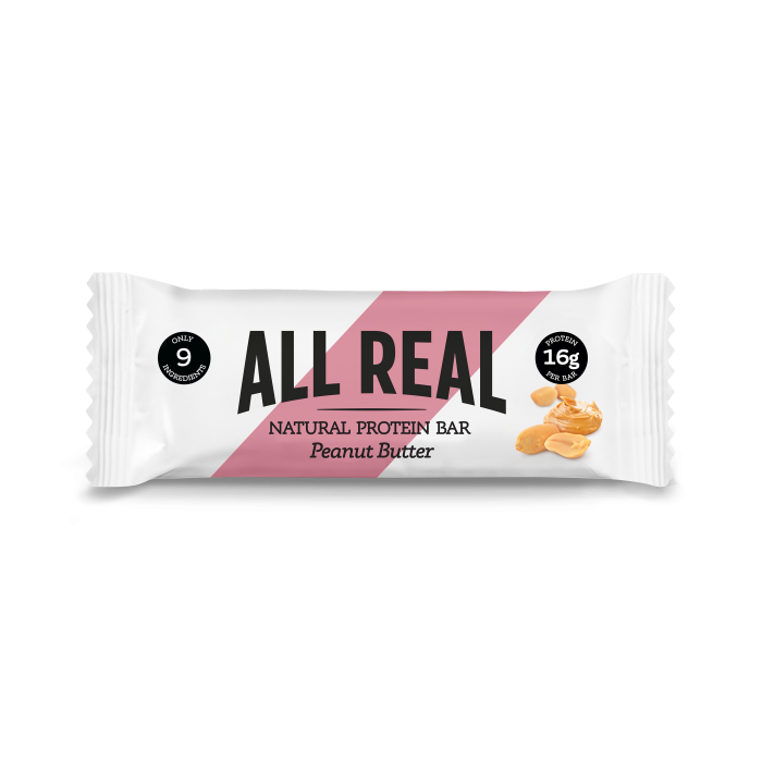All Real - Peanut Butter Protein Bar, 50g  Pack of 12