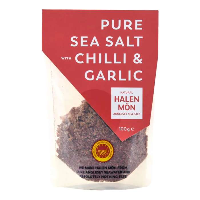 Anglesey Sea Salt - Halen Môn Chilli & Garlic, 100g  Pack of 10