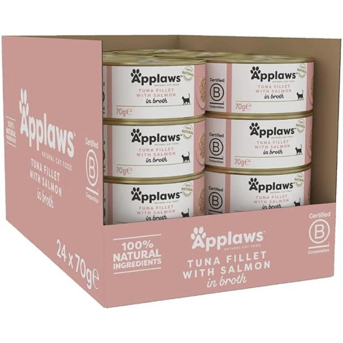 Applaws - Natural Wet Cat Food Tuna Fillet in Broth tin - Pack of 24