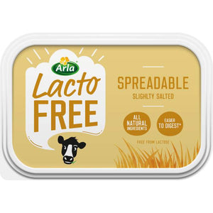 Arla - LactoFree Spreadable Slightly Salted Butter, 250g | Pack of 16