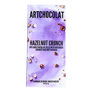 ArtChocolat - Dark Chocolate Hazelnut Crunch Bar, 80g | Pack of 10