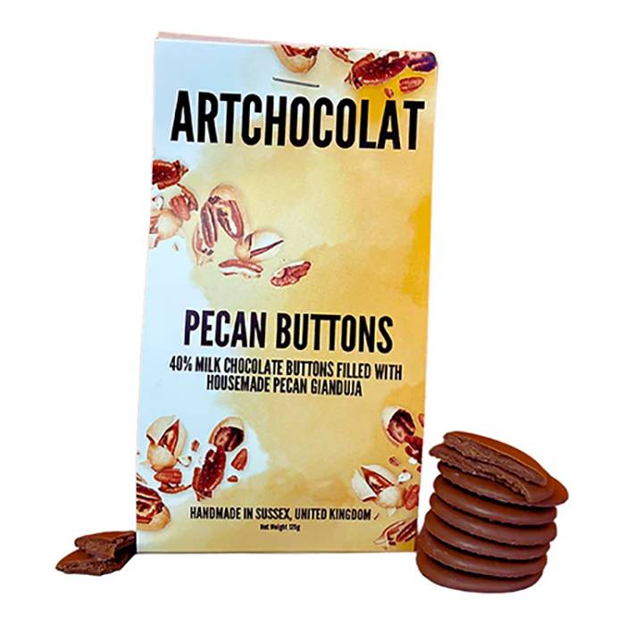 ArtChocolat - Pecan Filled Milk Chocolate Nut Buttons, 125g  Pack of 10