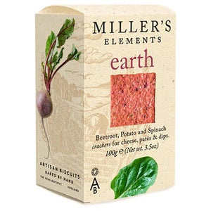 Artisan Biscuits - Miller's Elements Earth Crackers, 100g | Pack of 12