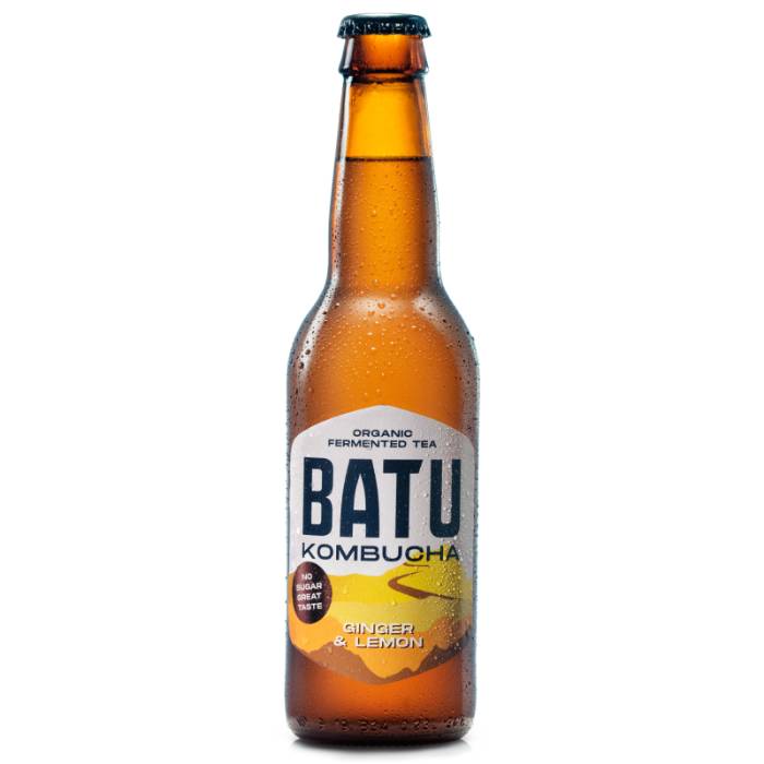 Batu - Kombucha Ginger & Lemon, 330ml  Pack of 12