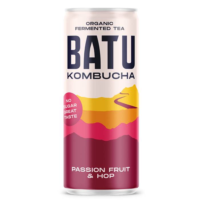 Batu - Kombucha Passionfruit & Hop, 250ml  Pack of 12