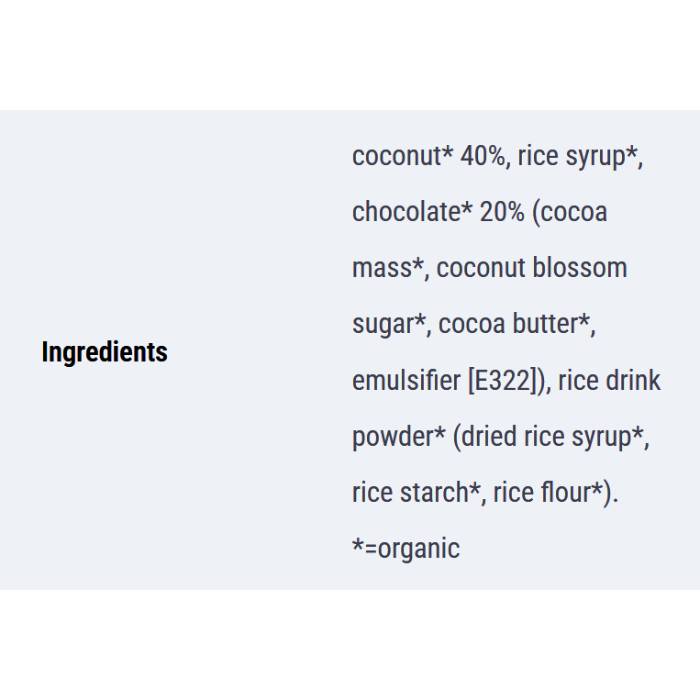 Bio Today - Coconut Choco Bar Multipack, 120g - Back