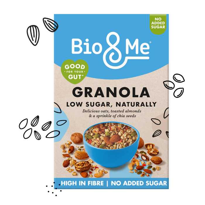 Bio&Me - Gut-Loving Granola Naturally Low Sugar, 360g - Pack of 5