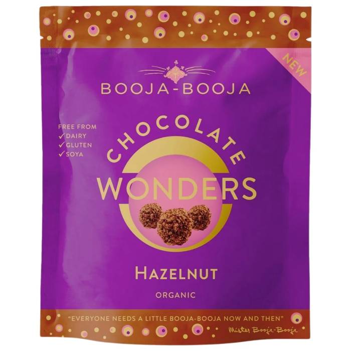 Booja Booja - Organic Hazelnut Chocolate Wonders, 65g  Pack of 8