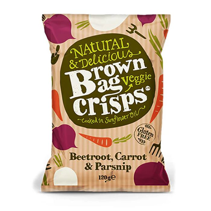 Brown Bag Crisps - Brown Bag Crisps Veggie Crisps, 120g - Pack of 10