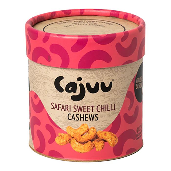 CAJUU - Safari Sweet Chilli Cashew Tube, 100g - Pack of 6