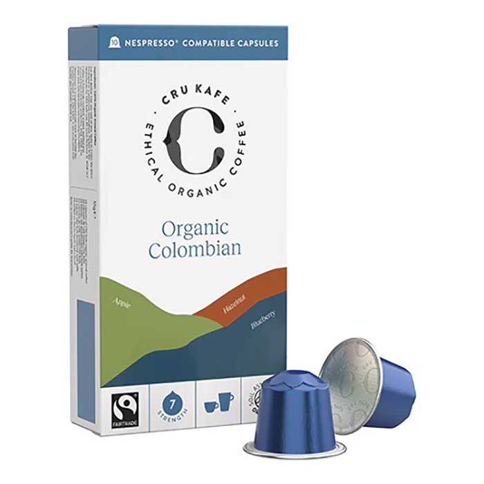 CRU Kafe Ltd - Organic FairTrade Coffee Pods Colombian, 78.8g  Pack of 8