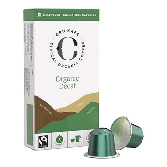 CRU Kafe Ltd - Organic FairTrade Coffee Pods Decaf, 78.8g  Pack of 8