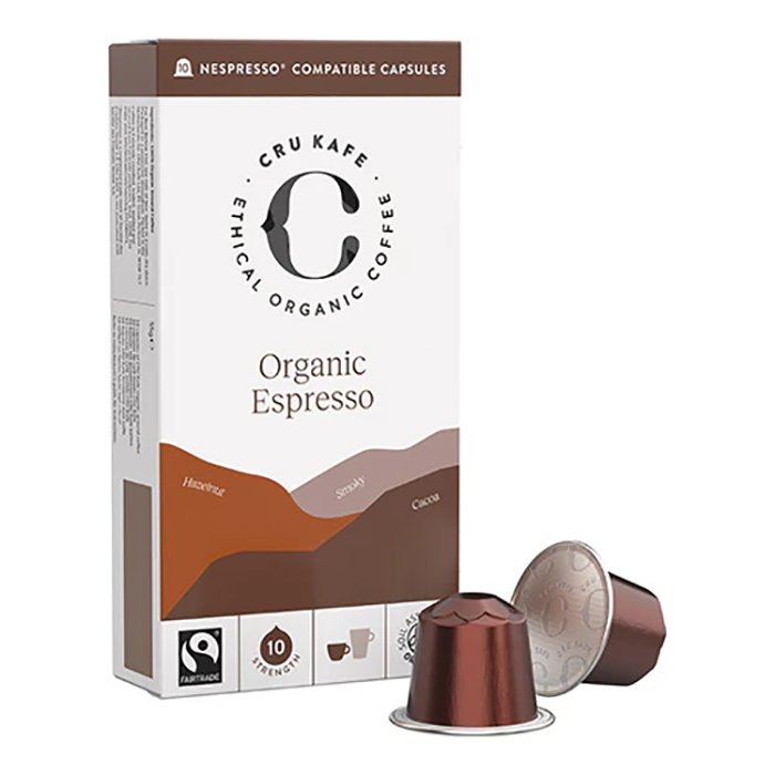 CRU Kafe Ltd - Organic FairTrade Coffee Pods Espresso, 78.8g  Pack of 8