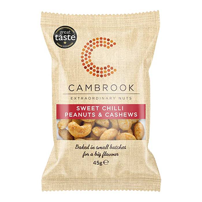 Cambrook - Baked Sweet Chilli Peanuts & Cashews, 45g - Pack of 24