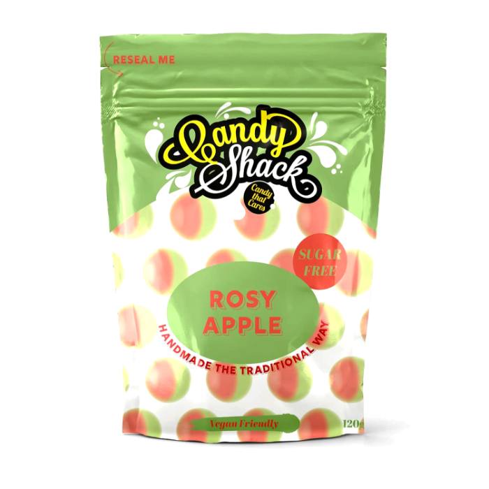 Candyshack - Rosy apple Sugar Free Sweets, 120g  Pack of 12 