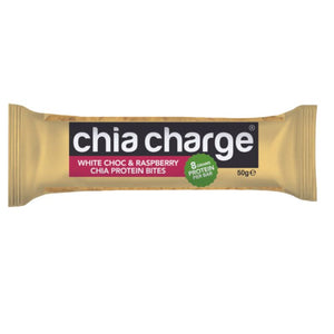 Chia Charge - Protein Bite White Choc & Raspberry, 50g | Pack of 12