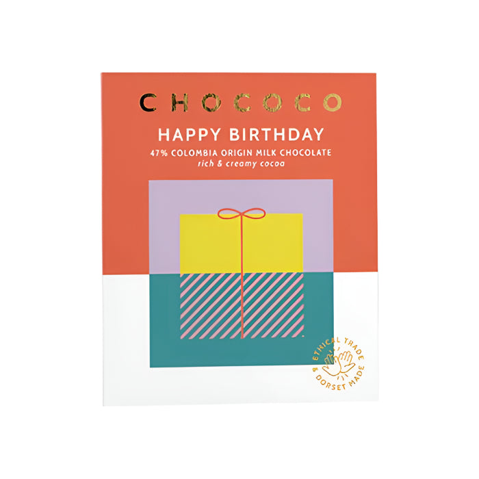 Chococo - 47% 'Happy Birthday' Milk Chocolate Bar, 75g  Pack of 12