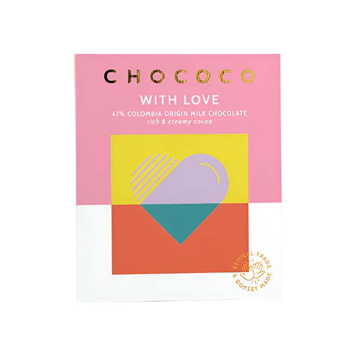 Chococo - 47% 'With Love' Milk Chocolate Bar, 75g  Pack of 12