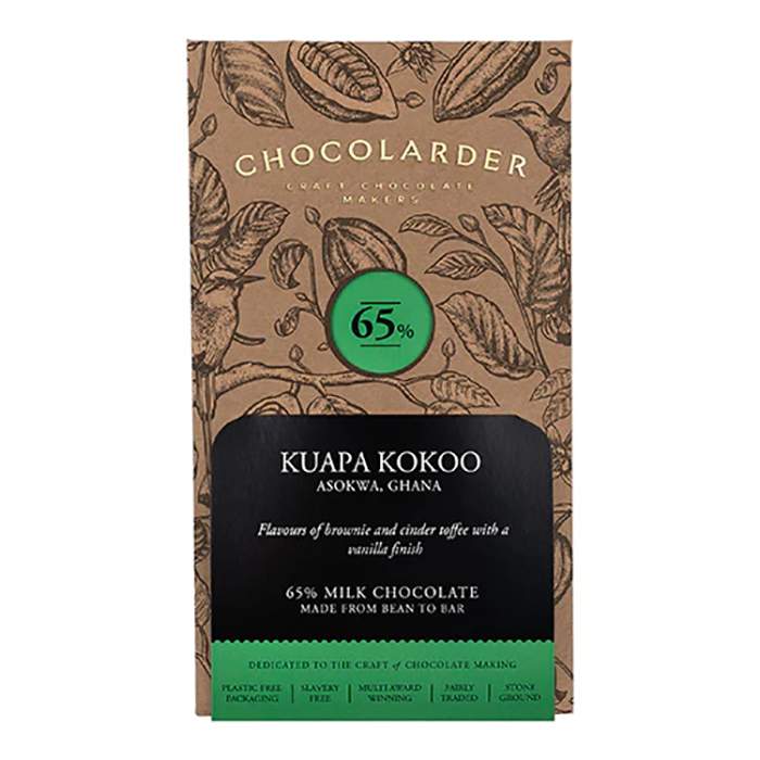 Chocolarder - Kuapa Kokoo 65% Milk, 70g  Pack of 10