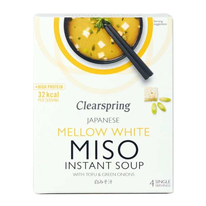 Clearspring - Miso & Tofu Soup Mellow White with Spring Onion, 4x8g  Pack of 8