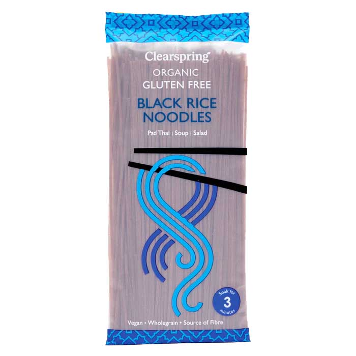 Clearspring - Organic Gluten-Free Black Rice Noodles, 200g  Pack of 10