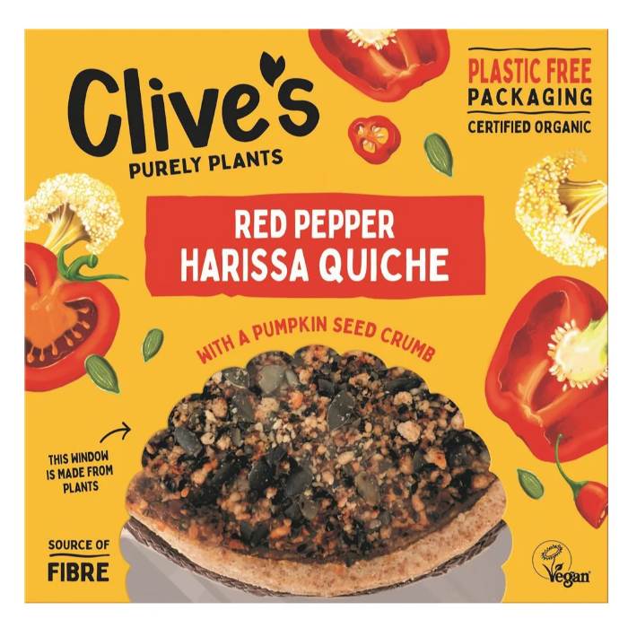 Clive's - Organic Red Pepper Harissa Quiche, 380g  Pack of 4