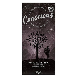Conscious Chocolate - Pure Dark 100% Cacao, 60g