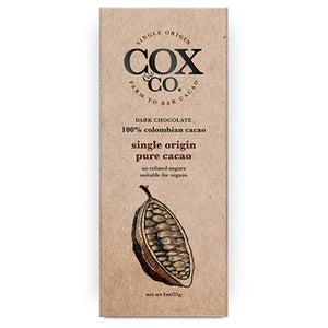 Cox&Co. - Single Region Pure Cacao Chocolate Bar - Pack of 6 | Multiple Sizes