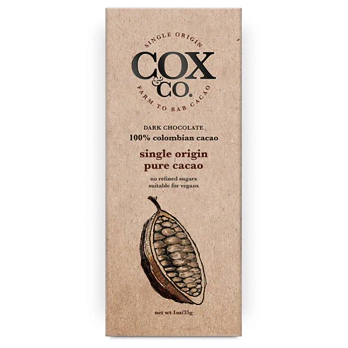 Cox&Co. - Single Region Pure Cacao Chocolate Bar 35g - Pack of 6