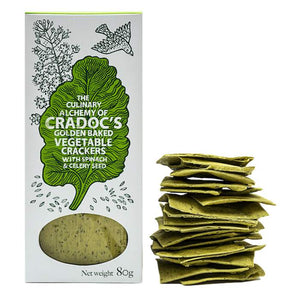 Cradoc's - Spinach and Celery Seed Crackers, 80g | Pack of 6