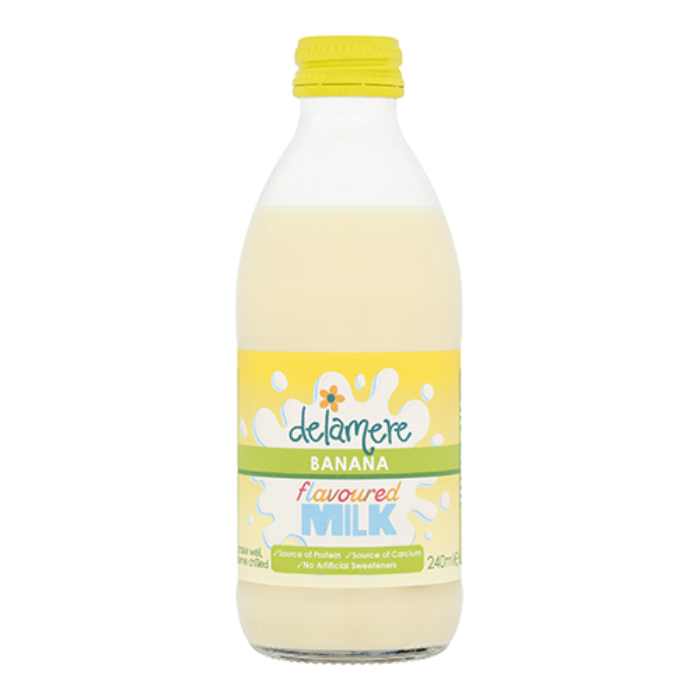 Delamere Dairy - Banana Flavoured Milk, 240ml  Pack of 20