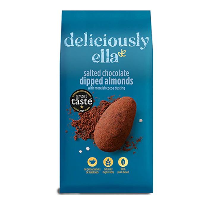 Deliciously Ella - Salted Chocolate Dipped Almonds 81g, Pack of 12