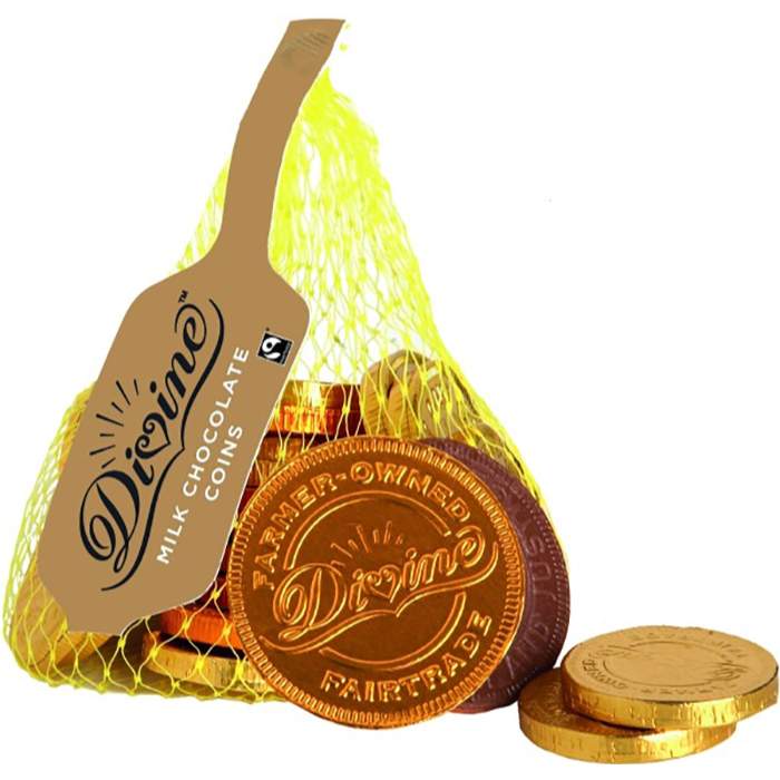 Divine - Divine Milk Chocolate Giant Coin, 58g  Pack of 12